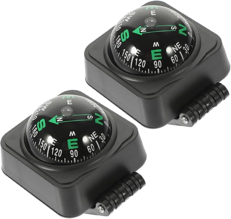 قطعتان من حامل كرة البوصلة القابلة للتعديل للسيارة لتوجيه الملاحة في لوحة القيادة لسيارات الدفع الرباعي والشاحنات والعربات المنزلية المتنقلة - Image 1